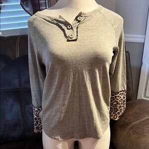 Tan Cream Fitted Polo T-Shirt 3/4 Sleeve